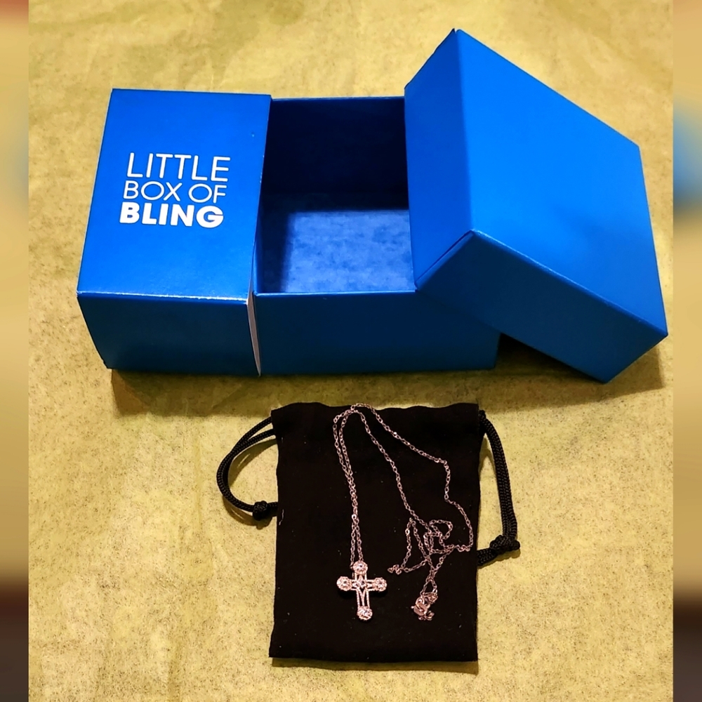 Little Box of Bling Cross Necklace NWT